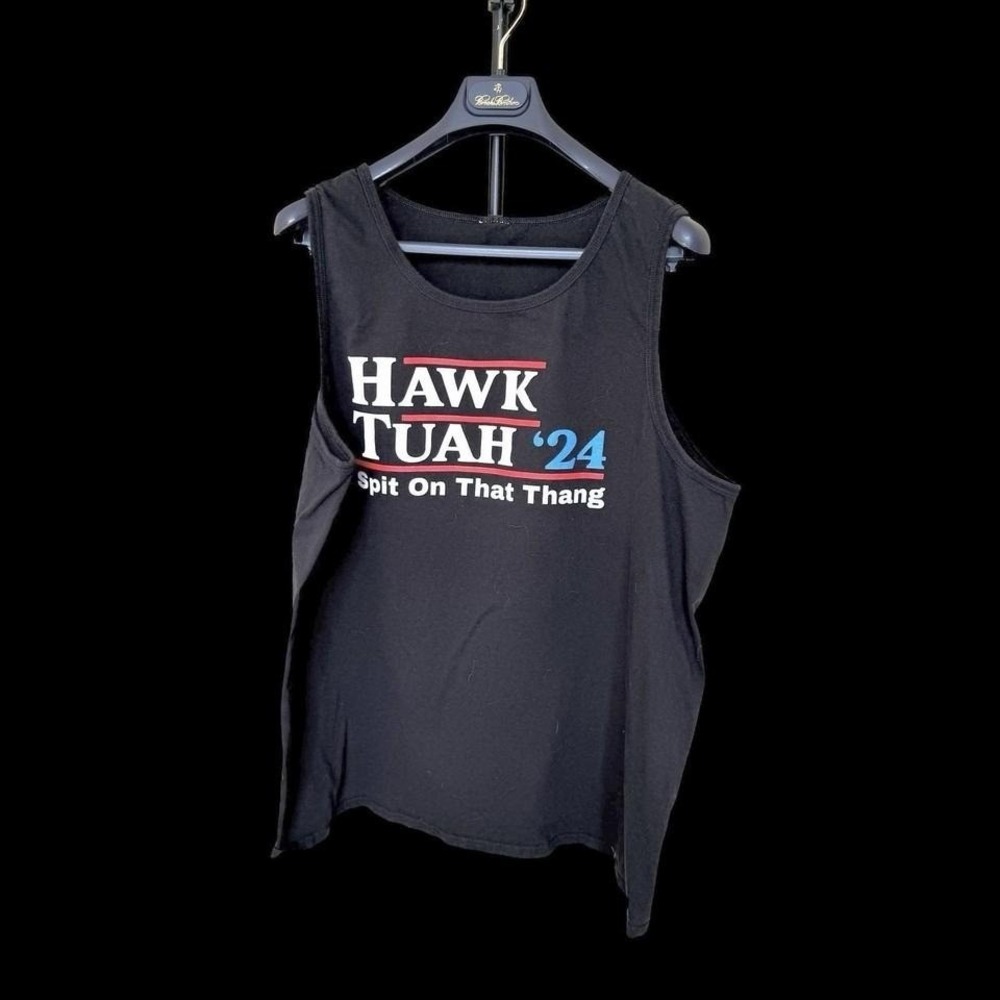 Hawk Tuah 24 Tank Top Unisex Sz Med/Large Black Spit On That Thang